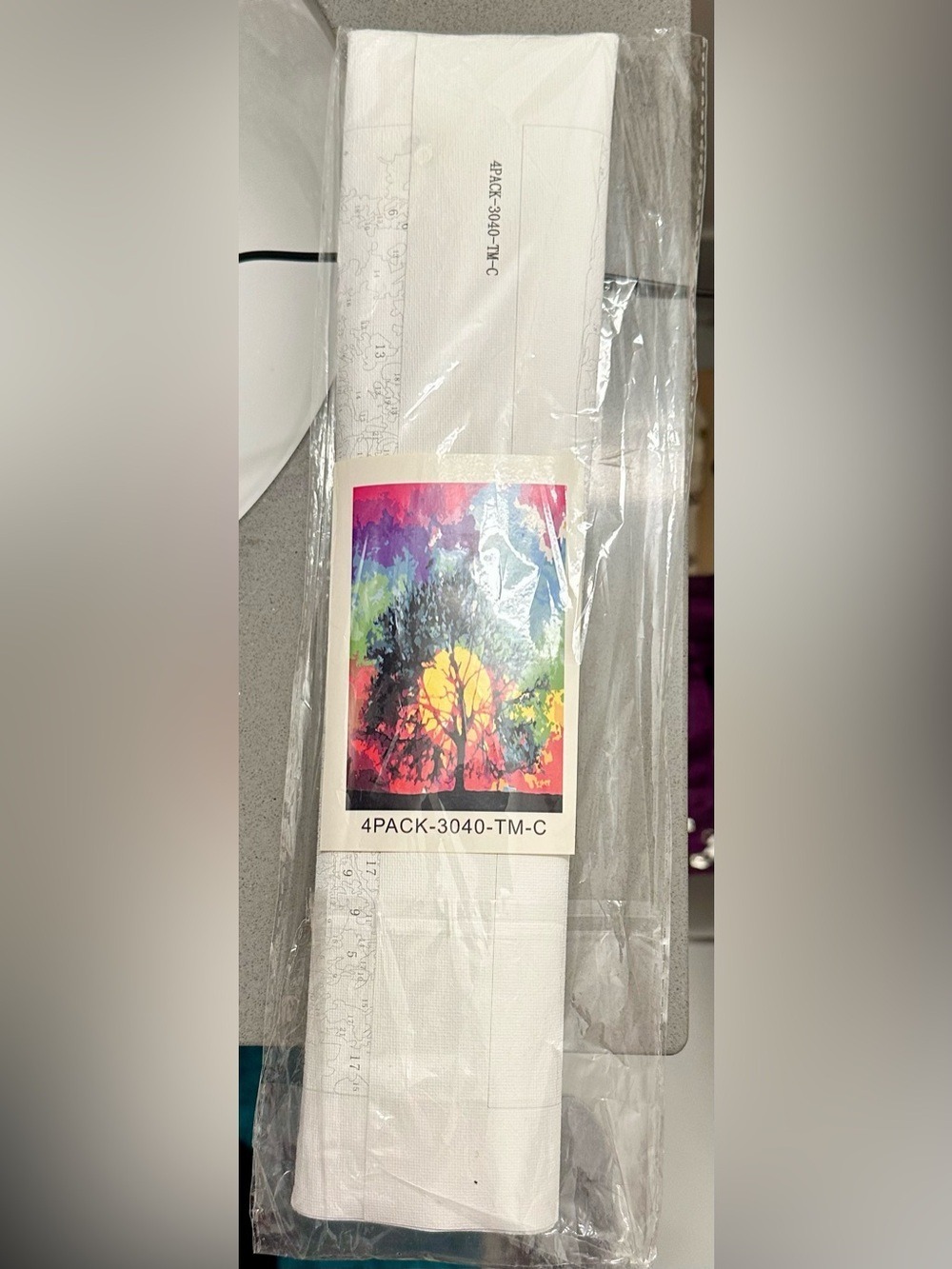 NWOT Paint-By-Number Acrylic Paint Set with Brushes and Paint - Tree at Sunset - Picture 2 of 9